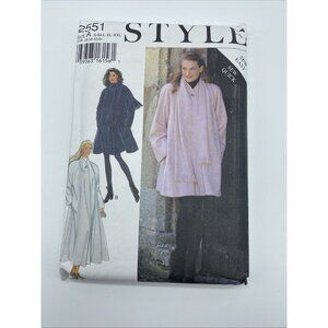 Style 2551 Women's Coat Scarf S M L XL XXL Sewing Pattern Uncut Factory Fold